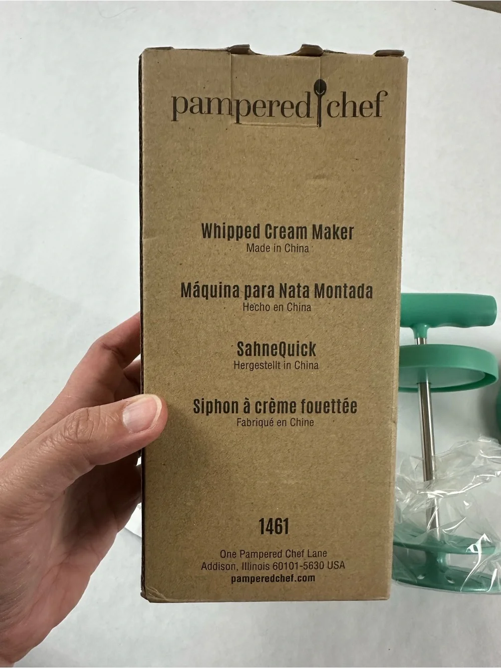 Pampered Chef Whipped Cream Maker in Teal